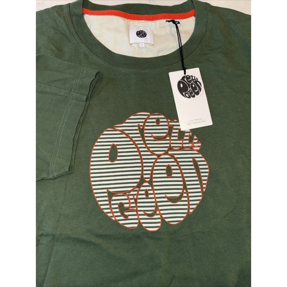 Mens pretty green t shirt size Large Short Sleeve Green Cotton New